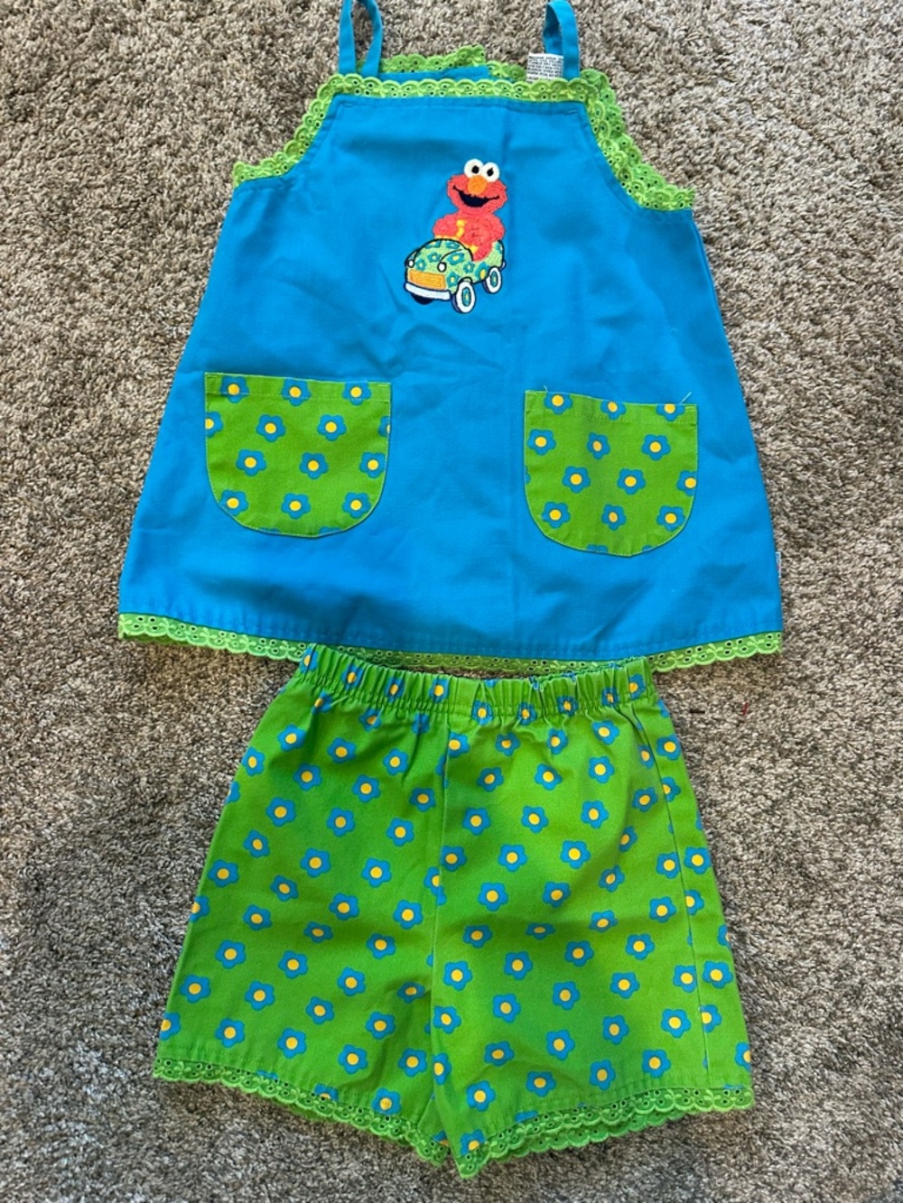 Vintage Sesame Street Elmo Floral Set size 4t